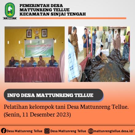 Pelatihan Kelompok tani Desa Mattunreng Tellue